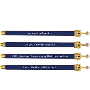 12 NWT Santa Barbara Design Studio Pearl Crown Pens in Navy Blue